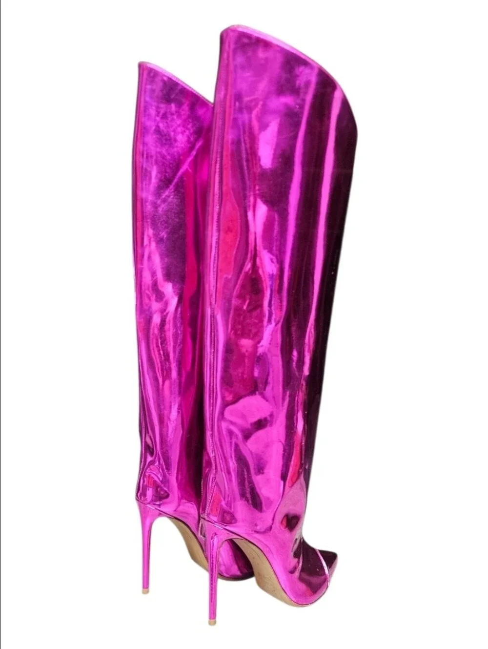 ALEXANDRE VAUTHIER | Metallic Pink Mirror Knee High Boots EU 36 US 6